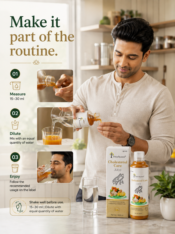 Four Seasons Cholesterol Care Juice – Ayurvedic Herbal Wellness Juice for Healthy Cholesterol & Heart Support