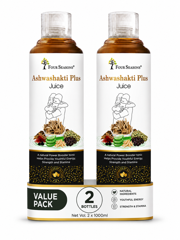 Four Seasons Ashwashakti Plus Juice | Ashwagandha, Safed Musli & Shatavari | Power Booster for Energy, Strength & Stamina