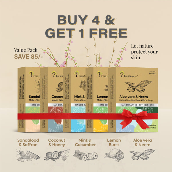 Handcrafted Bathing Bars - Combo Pack of 5 - Four Seasons Ayurveda