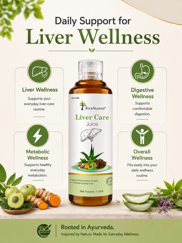 Four Seasons Liver Care Juice, 1000ml | Aloe Vera, Ginger, Turmeric & Amla | Ayurvedic Liver Wellness Juice PK1