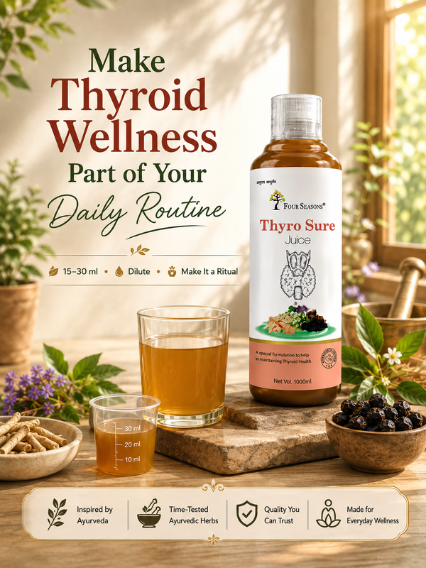 Four Seasons ThyroCare Juice – Ayurvedic Wellness Juice withAshwagandha , Amla & Jatamansi – Sugar-Free
