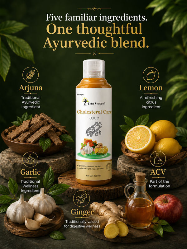 Four Seasons Cholesterol Care Juice – Ayurvedic Herbal Wellness Juice for Healthy Cholesterol & Heart Support