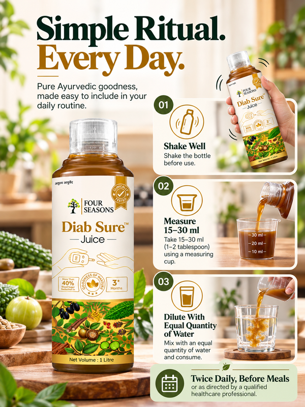 Four Seasons Clinically Tested Diab Sure Herbal Wellness Juice – 1 Litre