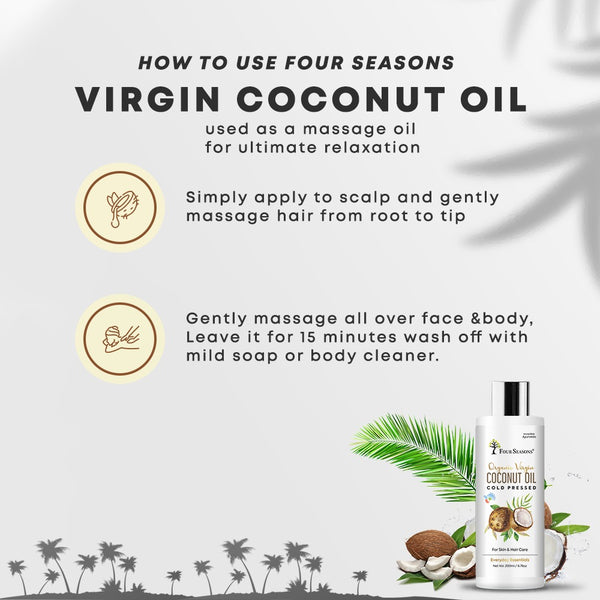 Organic Virgin Coconut Oil | Cold Pressed ( With Free Neem Comb ) - Four Seasons Ayurveda