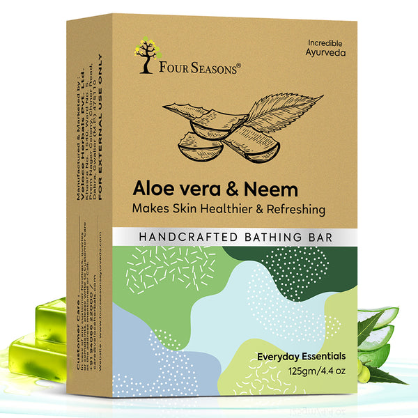 Aloe vera & Neem | Handcrafted Bathing Bar - Pack of 5 - Four Seasons Ayurveda