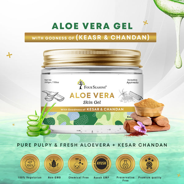 Aloevera Gel With Goodness Of Kesar & Chandan 200gm - Four Seasons Ayurveda