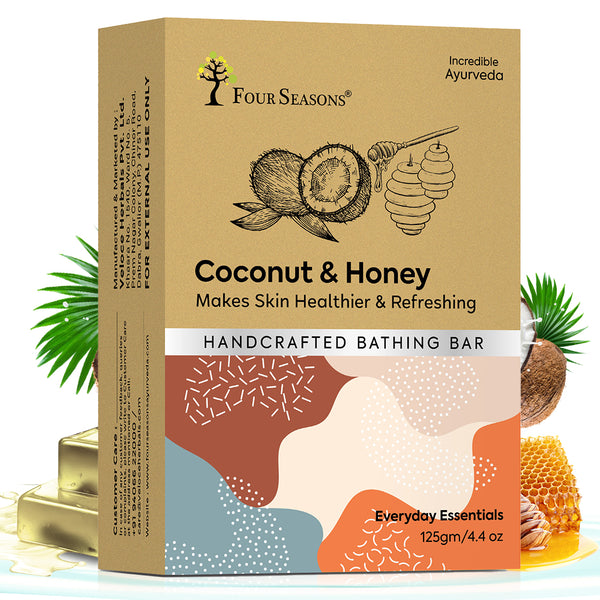 Coconut & Honey | Handcrafted Bathing Bar - Pack of 5 - Four Seasons Ayurveda