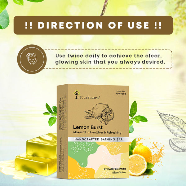 Lemon Burst | Handcrafted Bathing Bar - Pack of 5 - Four Seasons Ayurveda