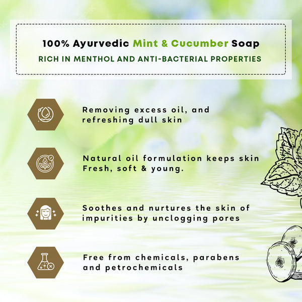 Mint & Cucumber | Handcrafted Bathing Bar - Pack of 5 - Four Seasons Ayurveda