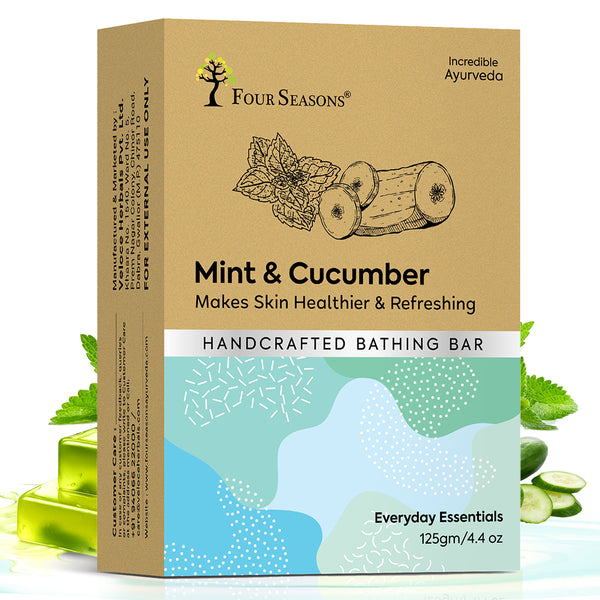 Mint & Cucumber | Handcrafted Bathing Bar - Pack of 5 - Four Seasons Ayurveda