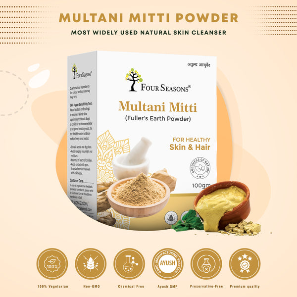 Multani Mitti Powder- Pack Of 3 - Four Seasons Ayurveda