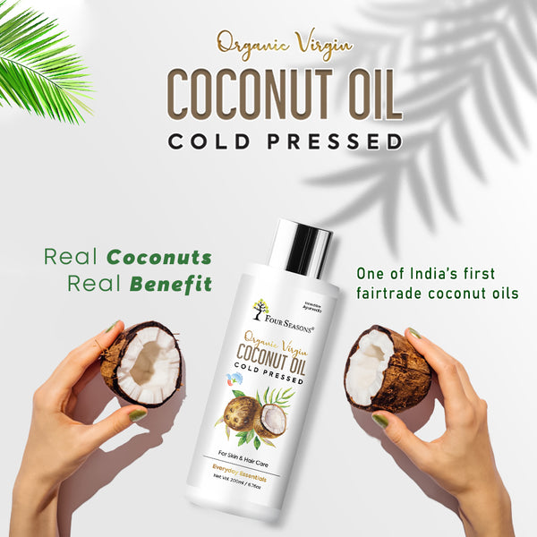 Organic Virgin Coconut Oil | Cold Pressed ( With Free Neem Comb ) - Four Seasons Ayurveda